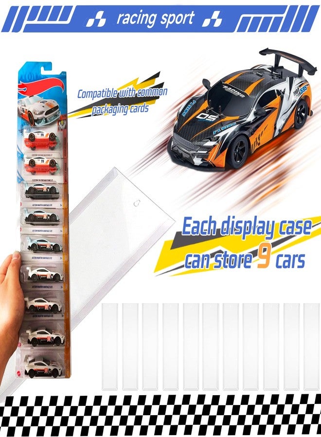 Enklogic 12 Pack Model Car Storage Display Case - Wall-Mounted Clear Organizer (4.4" W x 16.7" H) Compatible with Hot Packaged Wheels Diecast Blister Holds 108 Standard Packaged Diecast Cars - Image 2